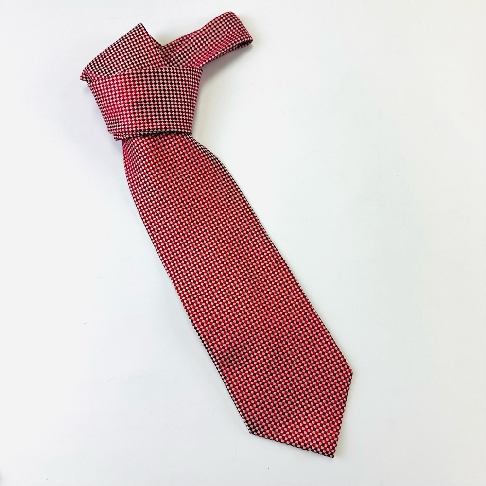 Paul Smith red silk pointed tie tipped necktie